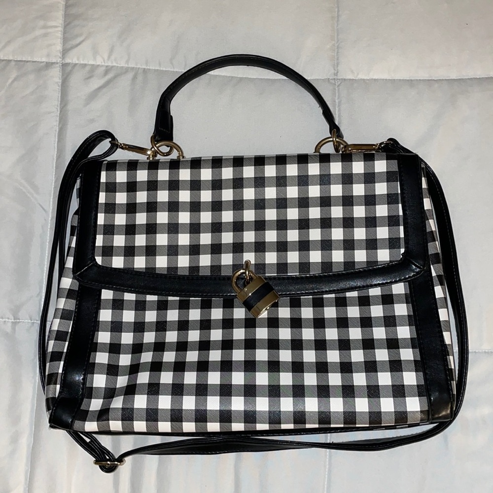 Black and White Checkered Handbag - Signature Avon